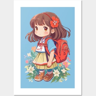 Back to school. Little Schoolgirl. Posters and Art